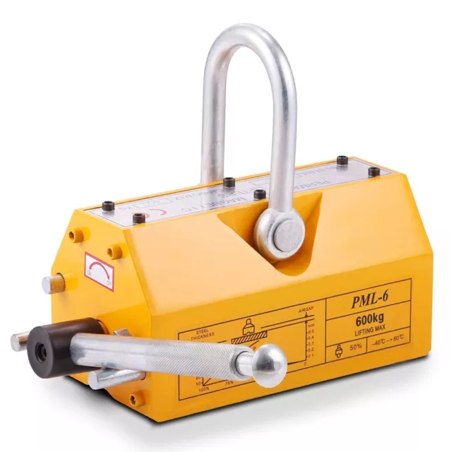 1320 LB Lifting Magnet with Release Steel Magnetic Lifter Permanent for Hoist
