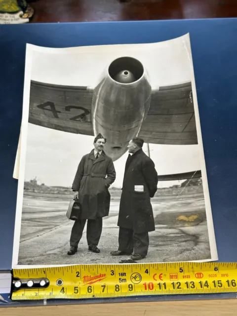 WW2 press release photographs rare pictures -LANCASTRIAN RECORD BREAKER PARIS