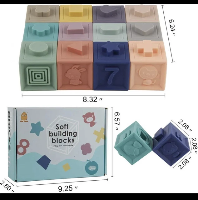 Soft Building Blocks 6+month Stackable ~NEW~  Toddler Baby            J7