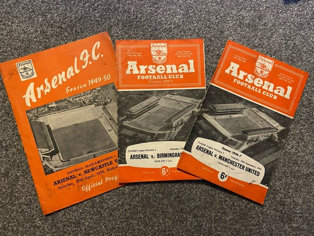 3 X ARSENAL Programmes (49/50, 55/56, 56/57) £3.30 - PicClick UK