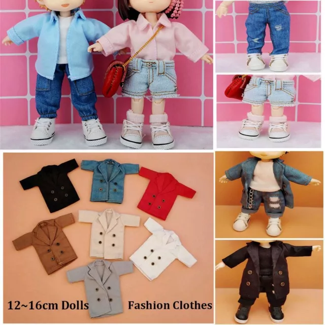 1/12 12 ~ 16 cm Puppen Mode zerrissene Hose Puppe Jeans coole Jeans Jacken Mantel