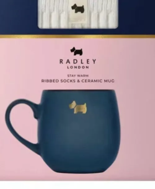 Radley London Calzini a costine e tazza in ceramica set regalo di Natale donna