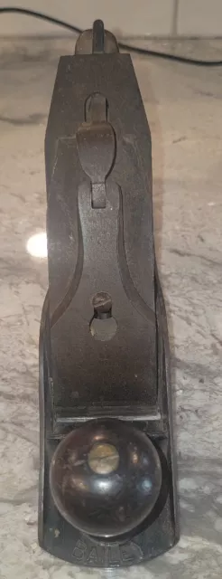 Vintage Antique STANLEY BAILEY NO. 4 WOOD PLANE CORRUGATED Sole Carpenter Tool