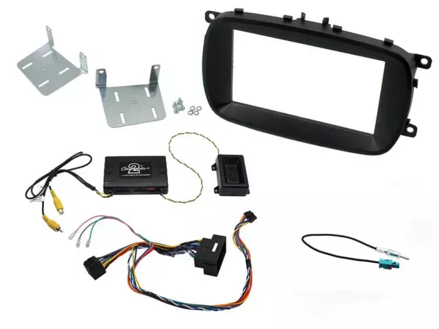 Kit Mascherina Comandi Al Volante Autoradio Monitor Gps 2 Din Su Fiat 500X