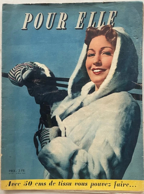 Pour ELLE n° 78 du 11 Février 1942 ancienne revue de mode couture pour femme