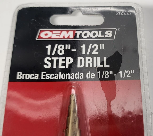 OEM Tools 1/8-1/2" Step Drill Bit 26533 High Speed Two-Flute Split Point Tip 3