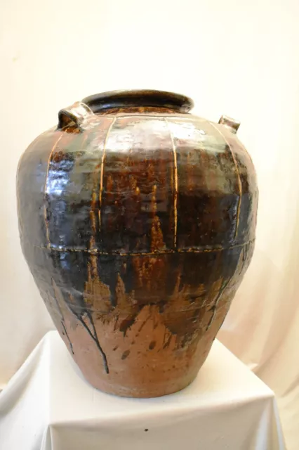 Antique Large Martaban Jar Burma Burmese Circa 16Th Century A Storage Jar Rare "