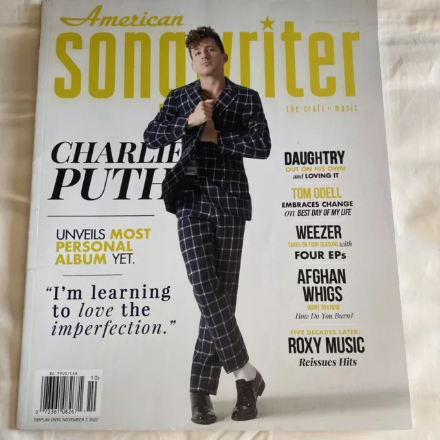 American Songwriter magazine, Sept/Oct 2022 volume 37, no 6 Charlie Puth