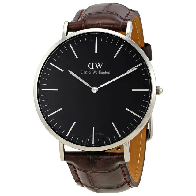 Daniel Wellington Classic York DW00100134 Black Dial Brown Leather Strap Watch