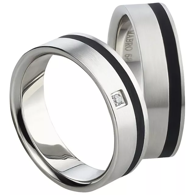 Anneau Anneaux D'Amitié Bague de Couple Fiançailles Titane Argent Avec