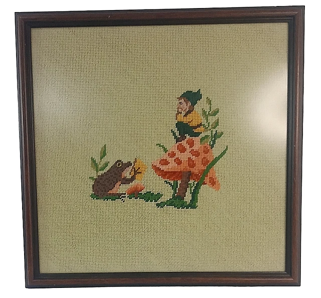 De colección Acabado Rana Elfo Hongo Aguja Cuento de Hadas Verde