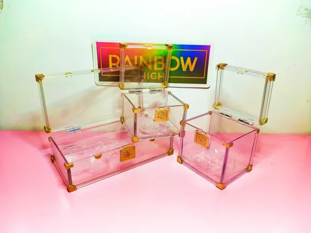 RAINBOW HIGH Doll Bundle 💥 x3 Different STORAGE BOX es 💥Accessories CHECK LIST