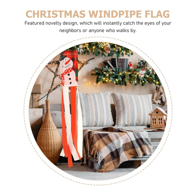 Xmas Hanging Decorations Christmas Windpipe Flag Santa Windsock Indicator 2