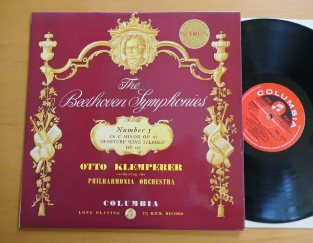 SAX 2373 ED2 Beethoven Symphony no. 5 Otto Klemperer NEAR MINT Columbia Red Semi