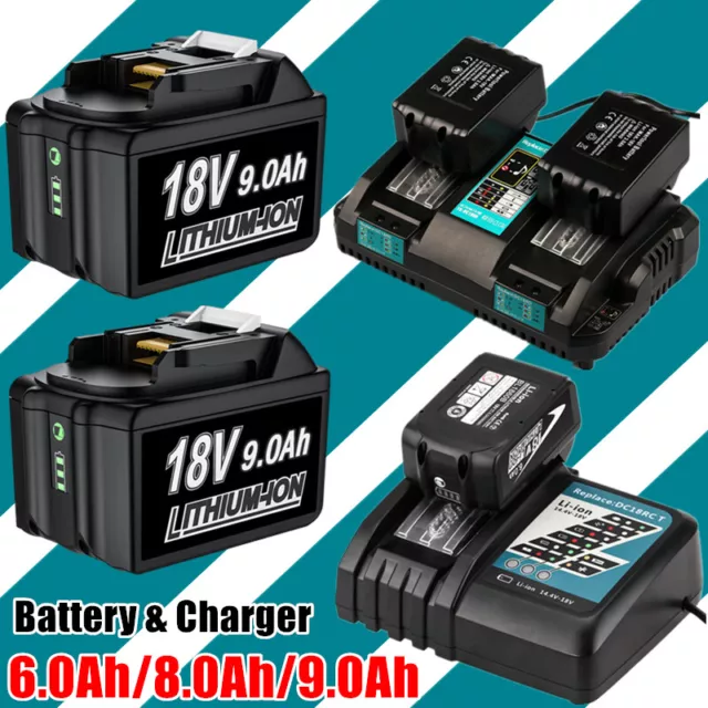 1-2Pack 9.0AH 8.0AH For MAKITA 18V LXT LITHIUM ION BL1860 BL1830 BL1850 BATTERY