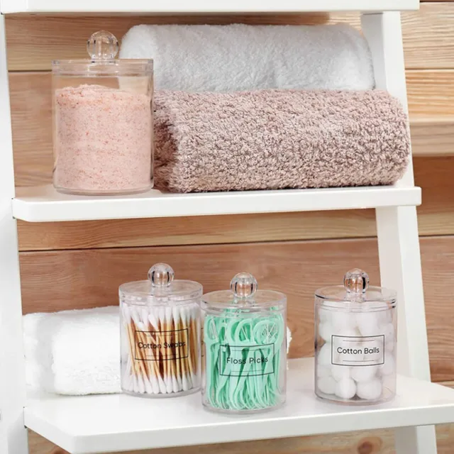 Cosmetics Storage Box Makeup Organizer Bathroom Jar Cotton Pad Jewelry ContainAW