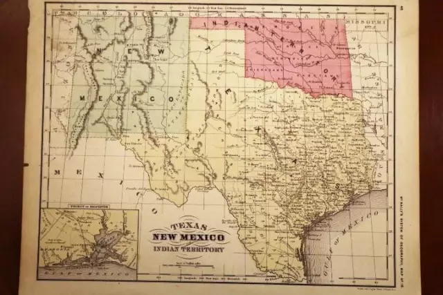 1872 Rare Antique Mcnally Atlas Map-Texas, New Mexico, & Indian Territory