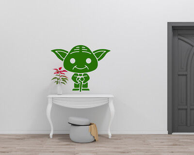 CARTOON Yoda Guerre Stellari ispirato Design Camera da Letto Wall Art Vinyl Decal Adesivi