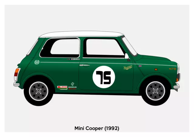 POSTER - MINI COOPER - (A4 A3 A2 sizes) Art Print Car RENDER