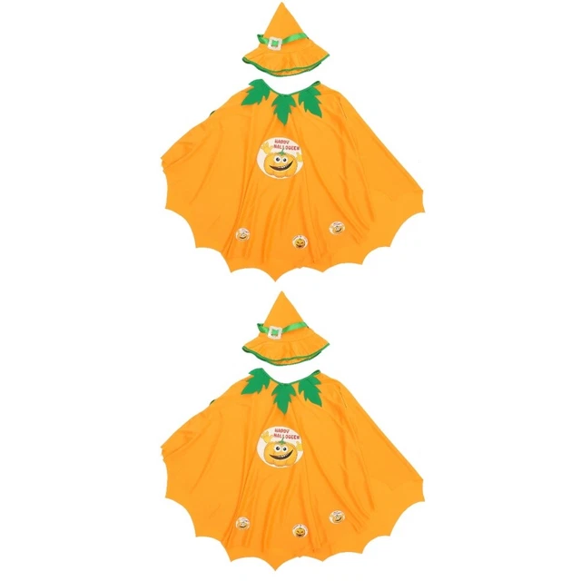 2 set mantello zucca per bambini Halloween cappotto zucca poncho