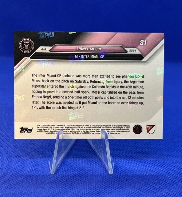 LIONEL MESSI 2024 Topps Now MLS 31 Inter Miami celebra il glorioso
