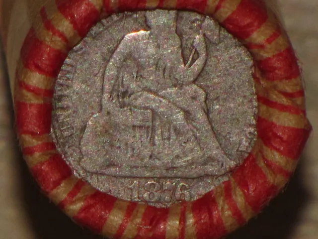 Unsearched Wheat Penny Roll 1876 Liberty Seated Dime & 1901 Indian Cent Ends