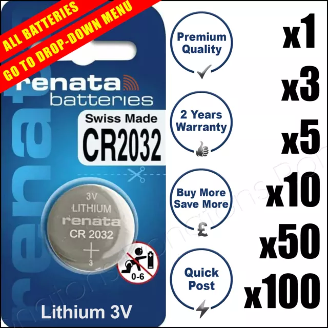 Renata Lithium Battery Cell 3V CR2032 1025 1220 1616 1632 2016 2025 2320 2450N