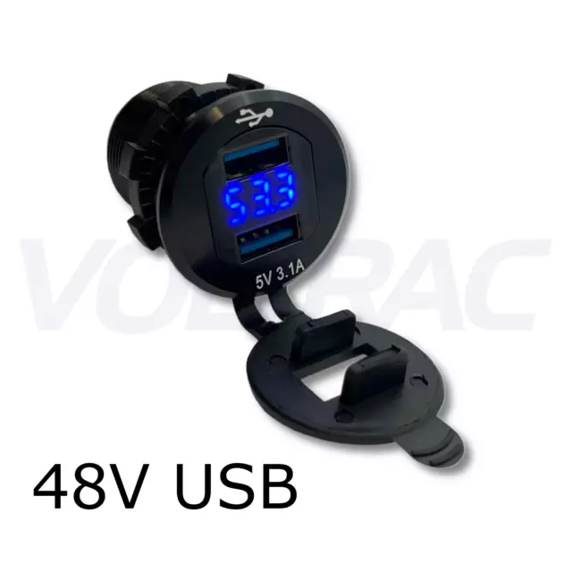 48V USB Port for Golf Carts - Club Car, Yamaha, EZGO, Universal