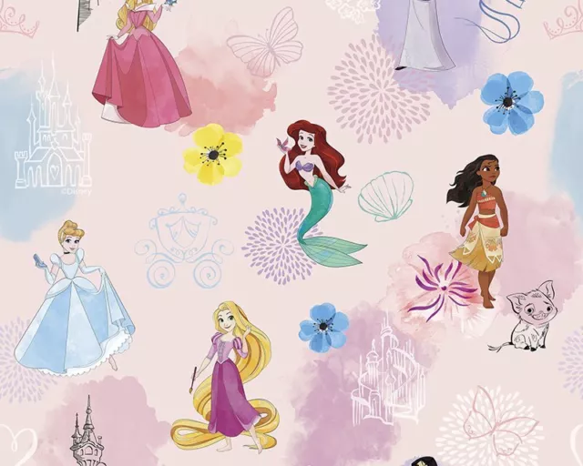 Disney Principessa Rosa Sirena 100% Cotone Tessuto Varie Disegni