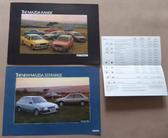 1980 Mazda & 323 Range Brochures & Price List -Rx7 1.4Sp Montrose 2000 Etc 24D12