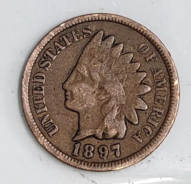 1897 United States USA INDIAN HEAD Cent One Penny coin (C1905)