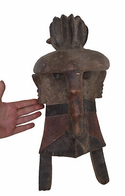 Rare Mask Crested Igbo African Ibo 48 CM Nigeria Art Tribale Customary Law 17254 3