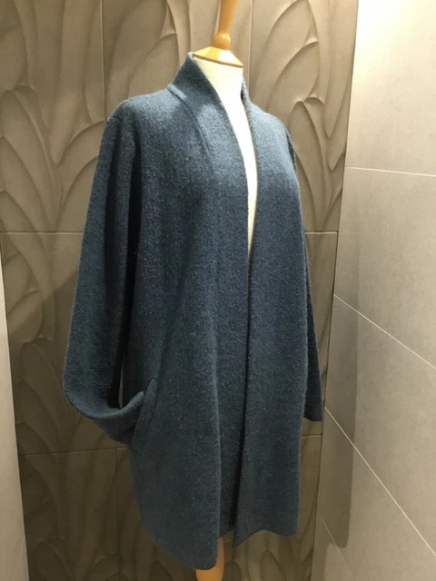 SEASALT CORNWALL BLUE Rennes Coat, Uk 14, 100% Deluxe Boiled Wool