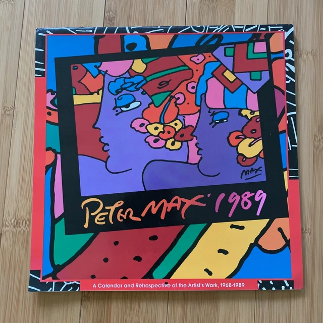 VINTAGE PETER MAX 1989 Calendar Complete Retrospective 1969-89 Colorful ...