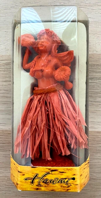 Orange Dashboard hula Girl Hard to find  7 inches tall RARE New in Box