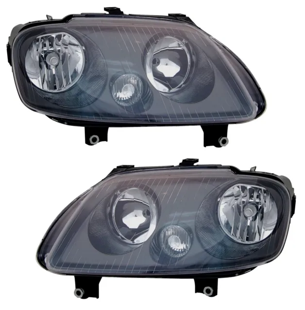 Scheinwerfer Set für VW CADDY 2K + TOURAN 1T HALOGEN H1 H7 Schwarz + LWR