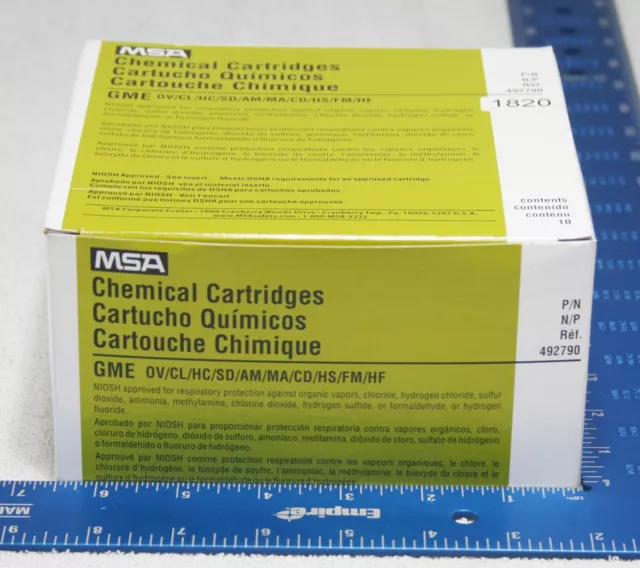 Box (10) MSA Multi Gas Chemical Cartridges 492790 Comfo Respirator GME