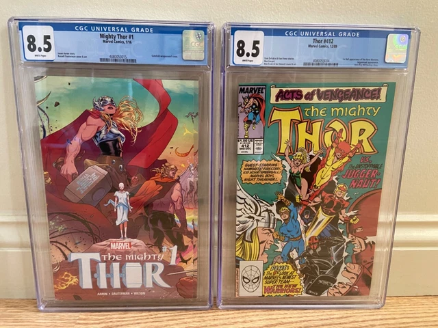Thor # 412 First Appearance of New Warriors & Mighty Thor 1 (2016) Both CGC 8.5