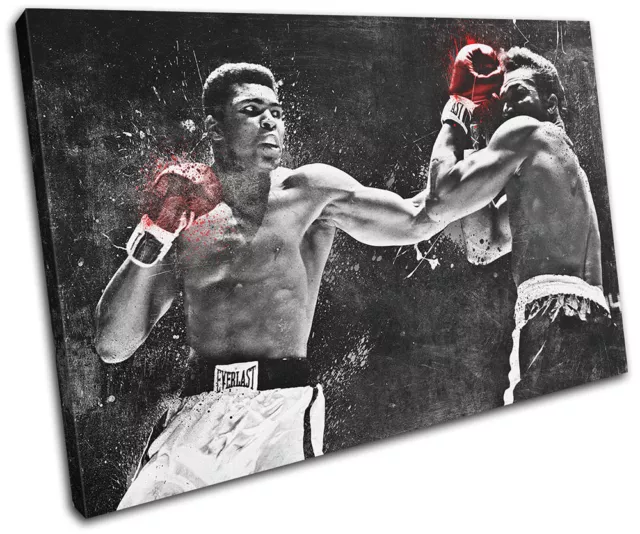 Muhammad Ali Boxing Grunge Sports SINGLE CANVAS WALL ART Picture Print
