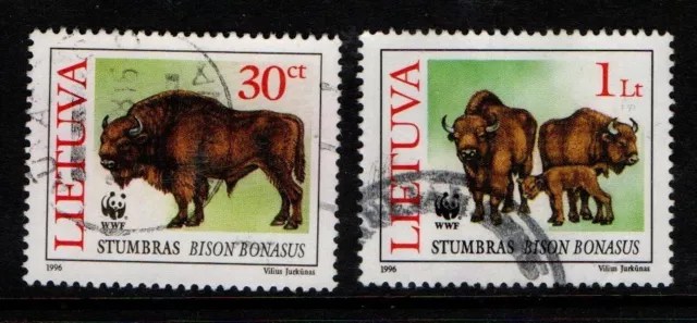 Lithuania 1996 30ct, 1 lt European Bison SG602, 605 Used