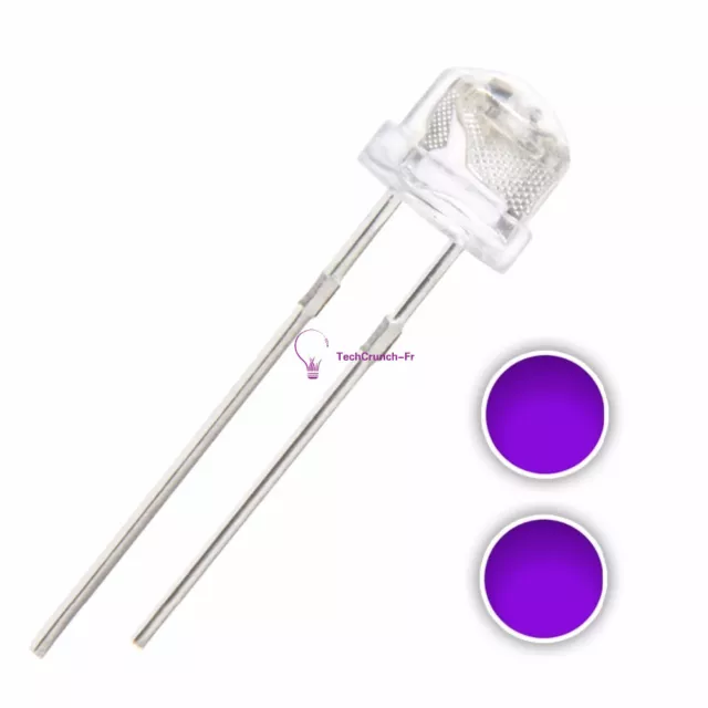 50PCS 5mm Straw Hat UV Purple Super-Bright LED Light Emitting Diode