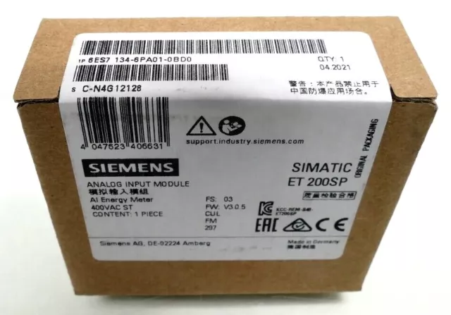 New Siemens 6ES7 134-6PA01-0BD0 6ES7134-6PA01-0BD0 ET 200SP Analog input module