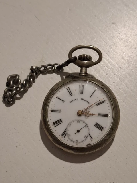Montre De Poche (gousset) Argent Savonnette 10 Rubis - Vintage - Fonctionnement Non Vérifié