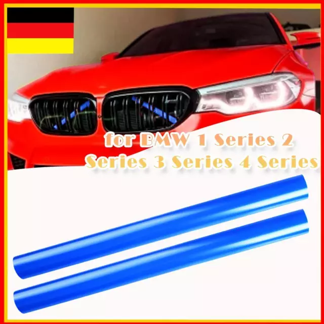 2X Kühlergrill Zierleisten Rohr V Strebe Für BMW F10 F30 1 2 3 4 Serie F20 Blau