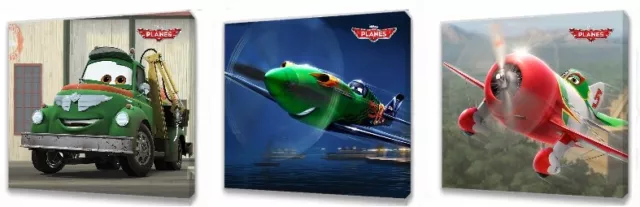 Disney Planes Kids canvas wall art plaque pictures set of three pack VI