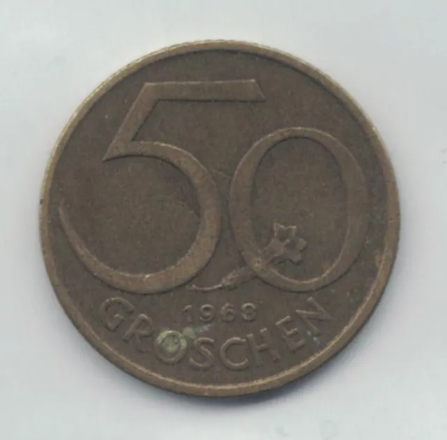 Austria Coins - 50 Groschen  1968      *1220