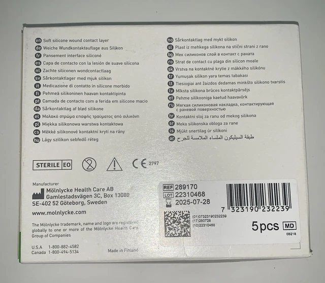 Mepitel 5 X Soft Silicone Wound Dressings With Safetac Technology