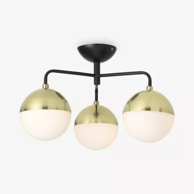 MADE.com Siren Bathroom 3-Light Ceiling Pendant - Black & Brushed Brass BNIB