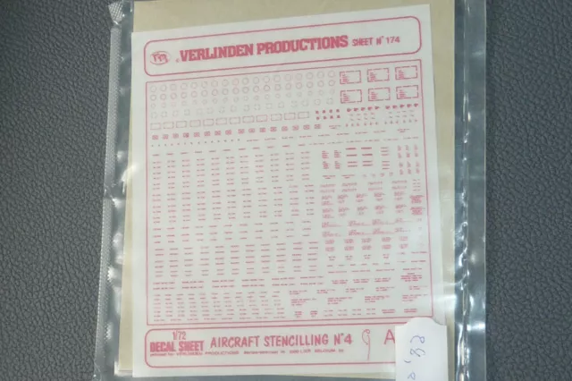 verlinden productions feuille de décalques 1/72 DECAL SHEET n° 174 AIRCRAFT n°4