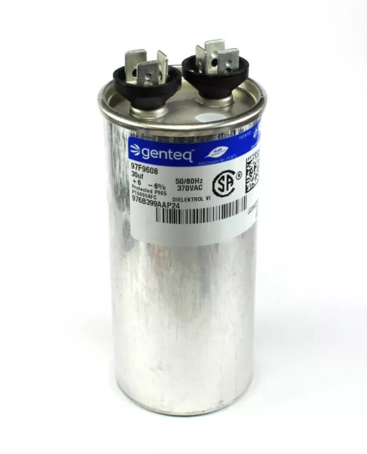 Genteq Motor Run Capacitor 30MFD 370VAC, 30uF, 97F9608